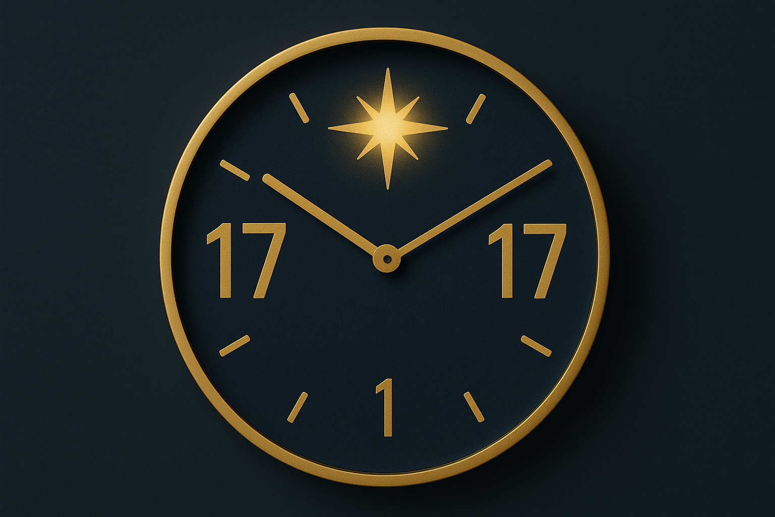 17h17 signification – horloge 1717 avec étoile (Arcane XVII) et symboles 1 et 7