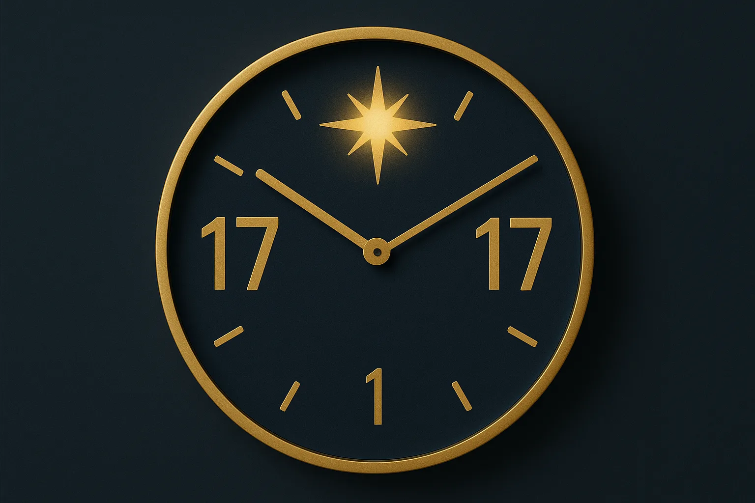 17h17 signification – horloge 1717 avec étoile (Arcane XVII) et symboles 1 et 7