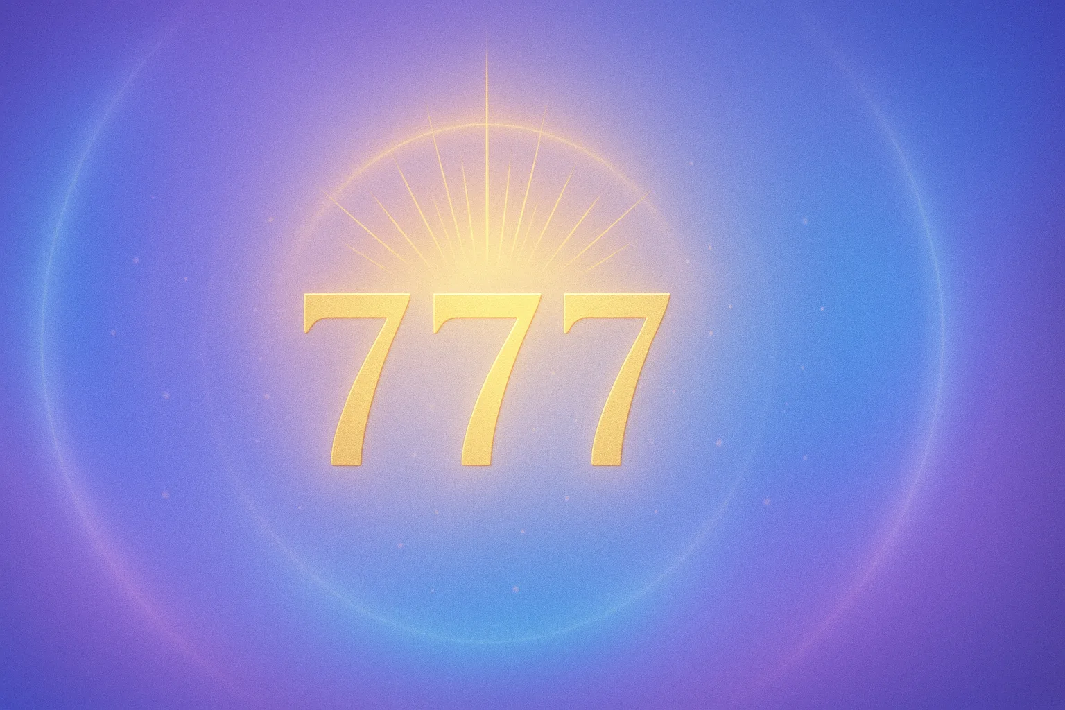 Illustration du nombre 777, symbole d’alignement spirituel, guidance angélique, amour harmonieux, confirmation au travail et abondance responsable