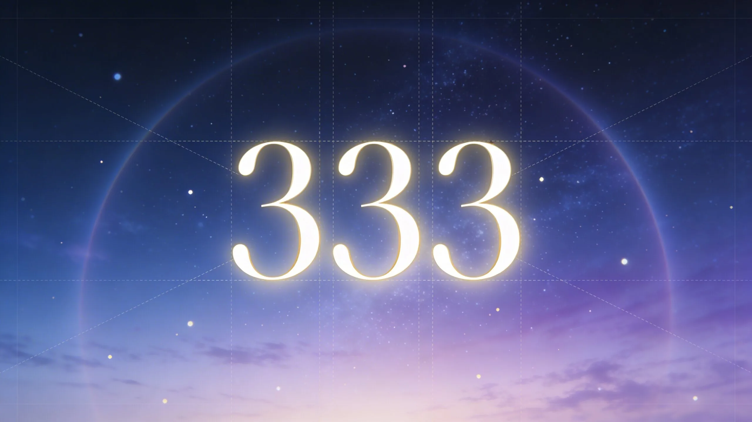 Illustration du nombre 333 en lumière douce pour un article sur sa signification en numérologie