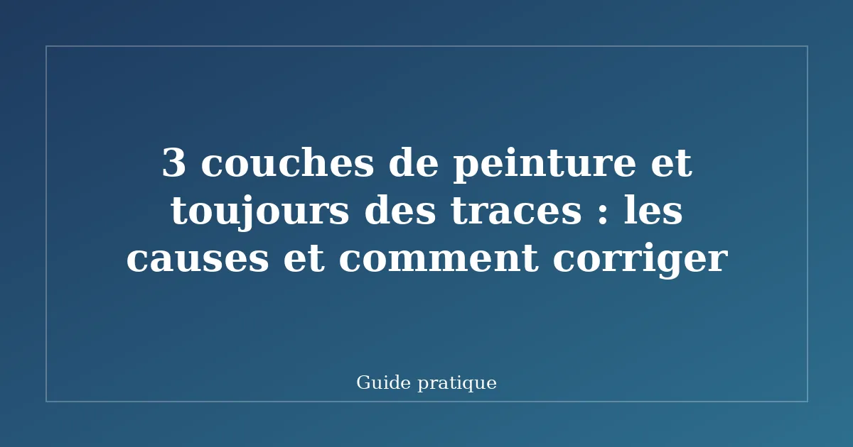 3 couches de peinture et toujours des traces : les causes et comment corriger