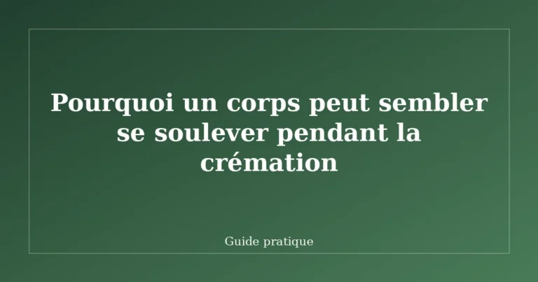 Pourquoi un corps peut sembler se soulever pendant la crémation