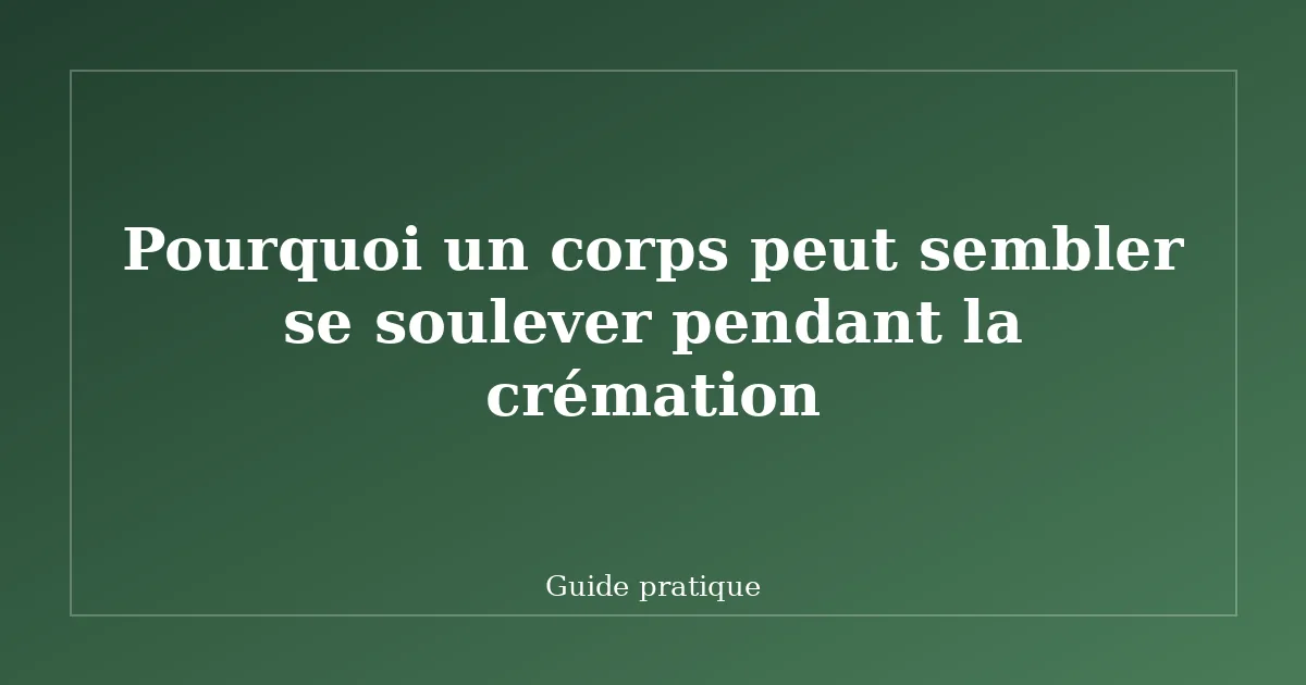 Pourquoi un corps peut sembler se soulever pendant la crémation